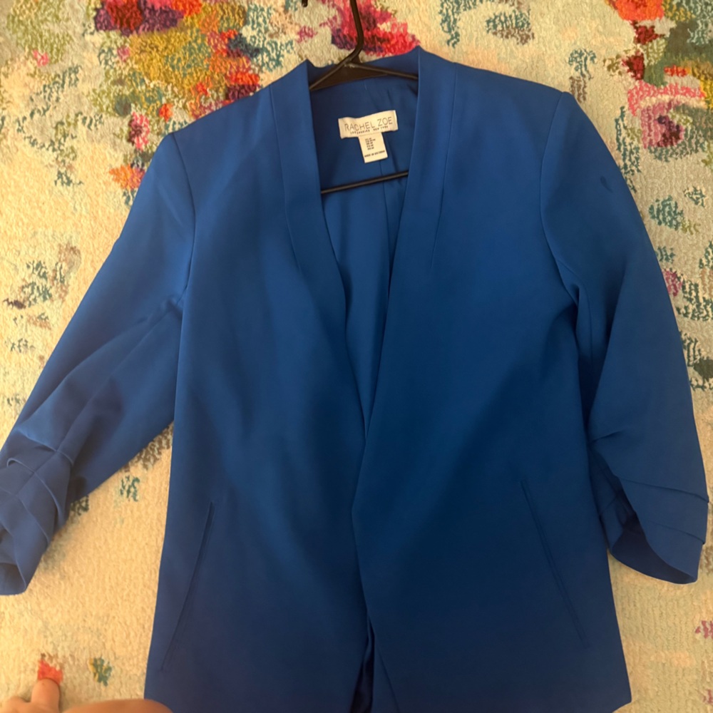Rachel Zoe || ruched sleeve blazer in cobalt - Picture 2 of 6